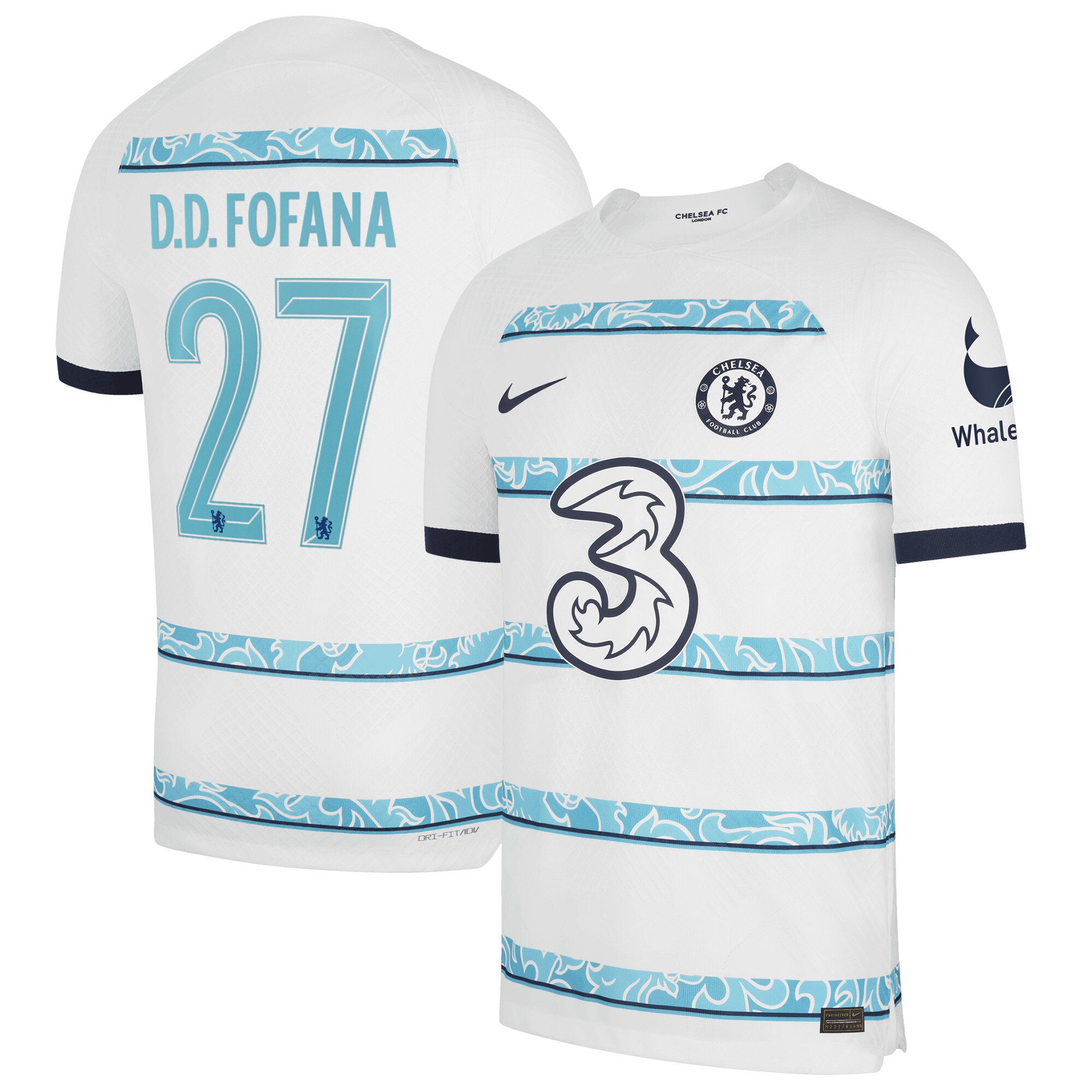 Chelsea Cup Away Vapor Match Shirt 2022-23 with D.D.Fofana 27 printing