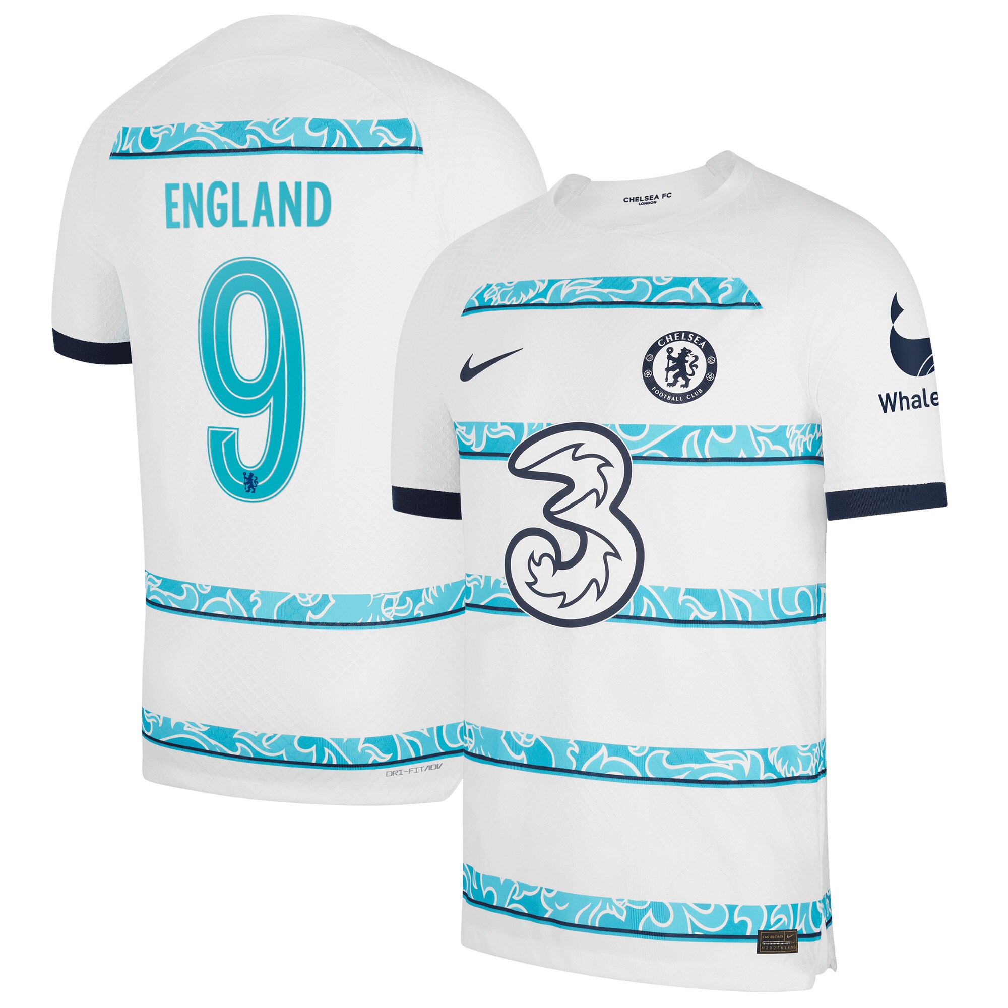 Chelsea Cup Away Vapor Match Shirt 2022-23 with England 9 printing