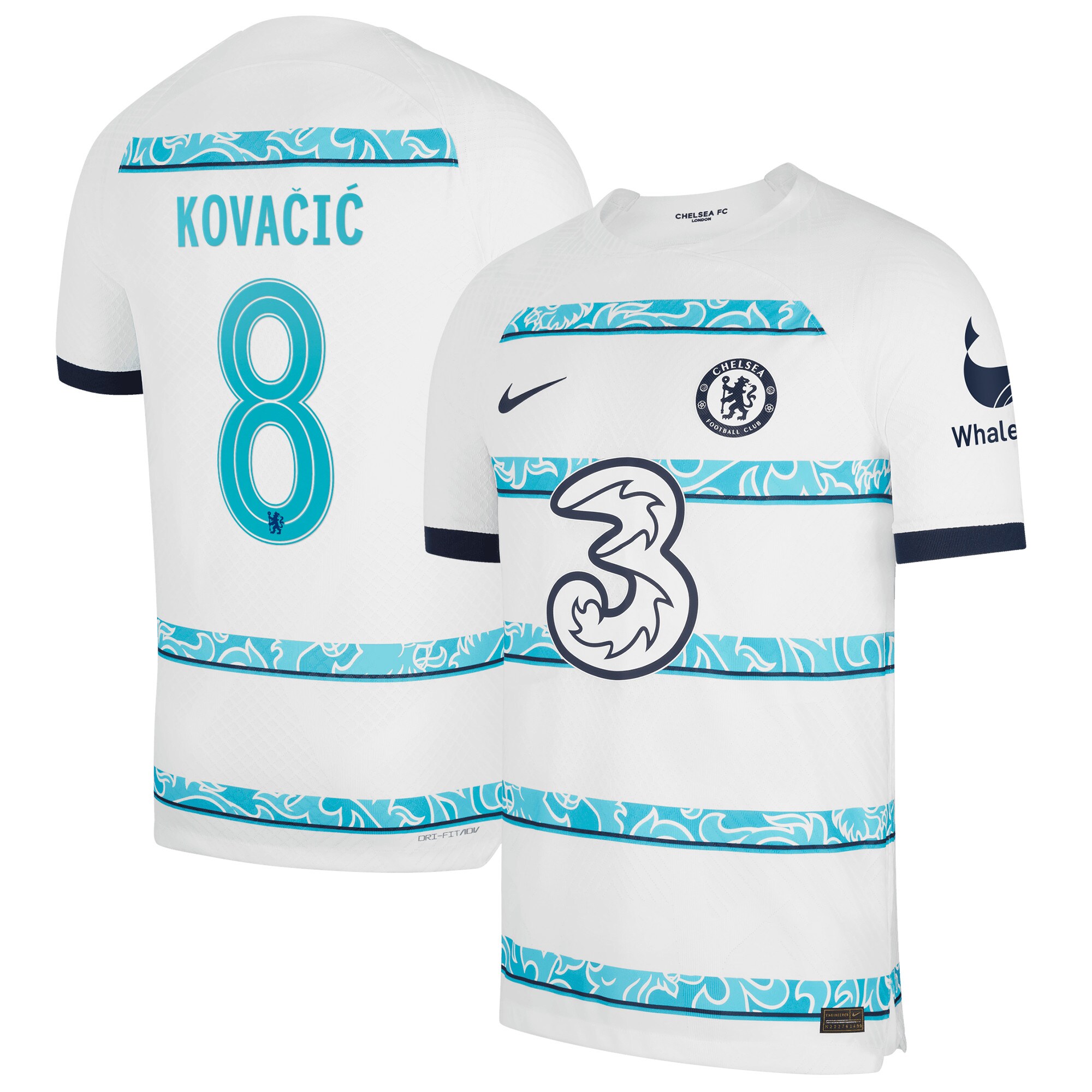 Chelsea Cup Away Vapor Match Shirt 2022-23 with Kovacic 8 printing