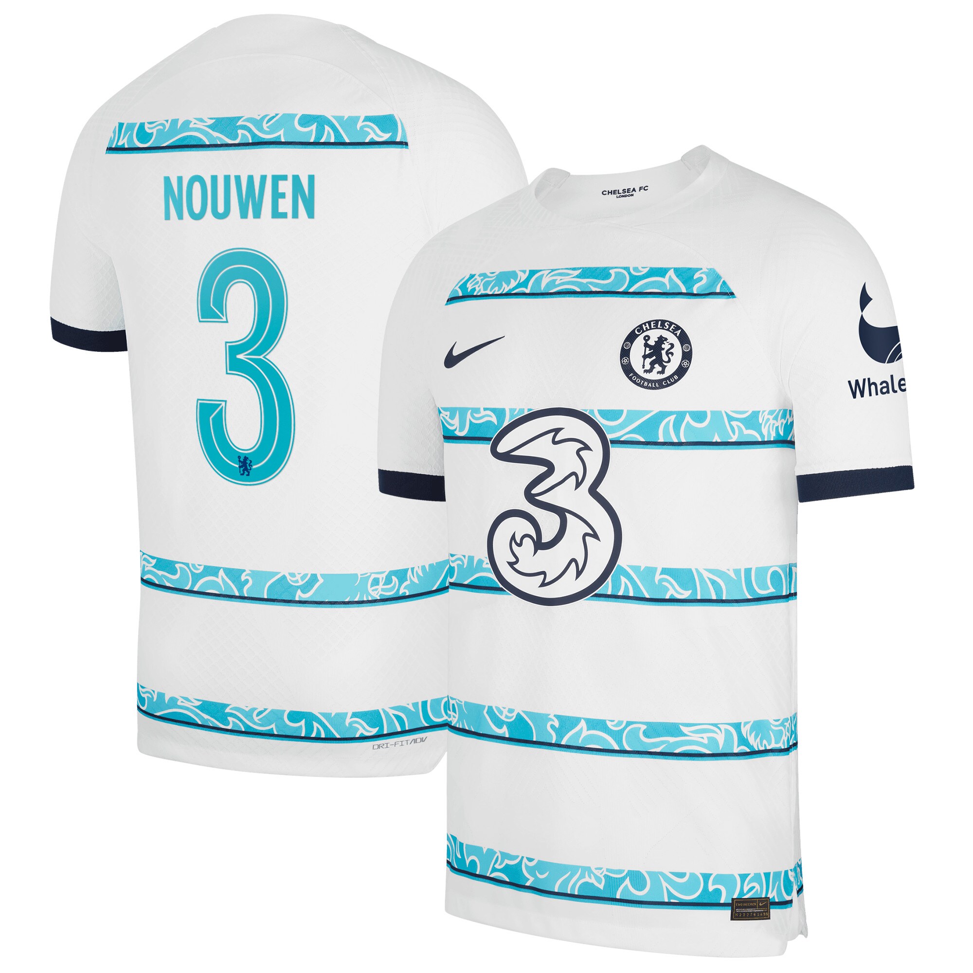 Chelsea Cup Away Vapor Match Shirt 2022-23 with Nouwen 3 printing