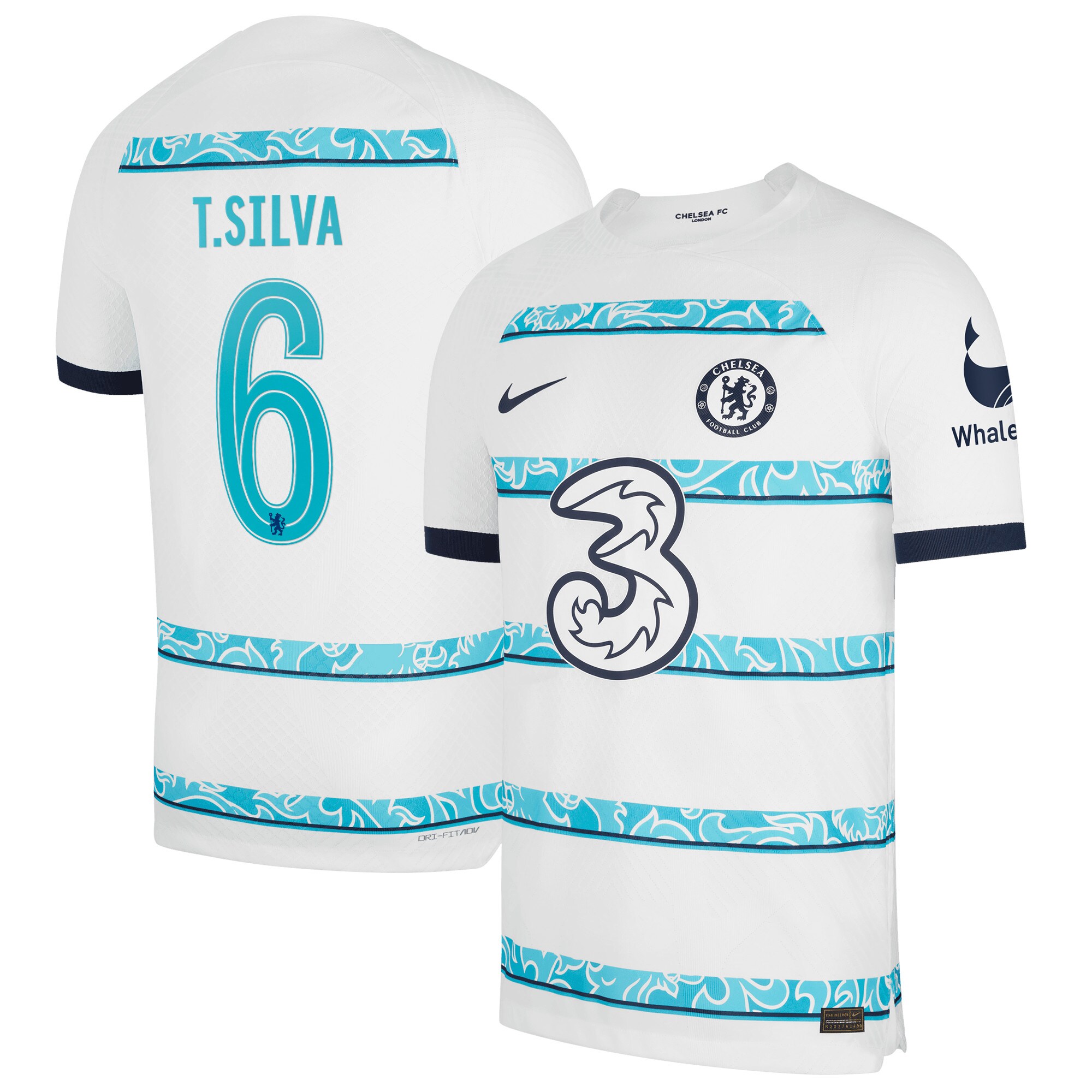Chelsea Cup Away Vapor Match Shirt 2022-23 with T. Silva 6 printing