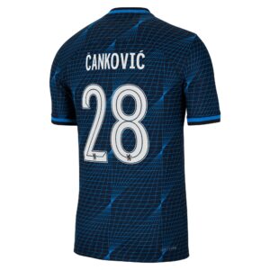 Chelsea Cup Away Vapor Match Sponsored Shirt 2023-24 With Cankovic 28 Printing