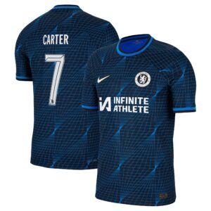 Chelsea Cup Away Vapor Match Sponsored Shirt 2023-24 With Carter 7 Printing