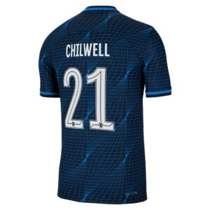 Chelsea Cup Away Vapor Match Sponsored Shirt 2023-24 With Chilwell 21 Printing