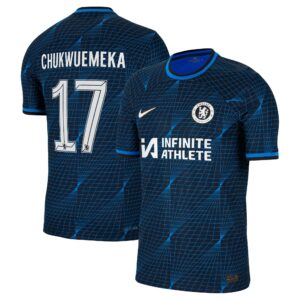 Chelsea Cup Away Vapor Match Sponsored Shirt 2023-24 With Chukwuemeka 17 Printing
