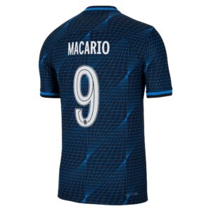 Chelsea Cup Away Vapor Match Sponsored Shirt 2023-24 With Macario 9 Printing
