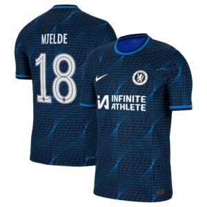 Chelsea Cup Away Vapor Match Sponsored Shirt 2023-24 With Mjelde 18 Printing