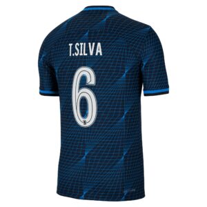 Chelsea Cup Away Vapor Match Sponsored Shirt 2023-24 With Silva 6 Printing