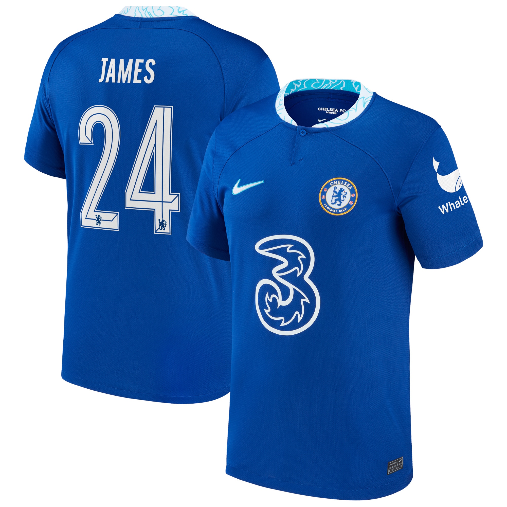 Chelsea Cup Home Stadium Shirt 2022-23 with James 24 printing