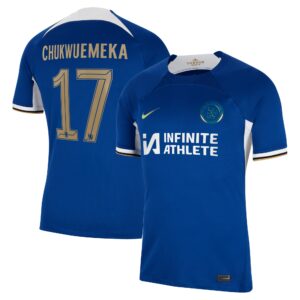 Chelsea Cup Home Stadium Sponsored Shirt 2023-24 With Chukwuemeka 17 Printing