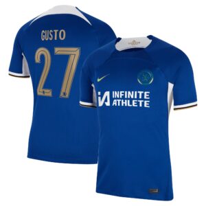 Chelsea Cup Home Stadium Sponsored Shirt 2023-24 With Gusto 27 Printing