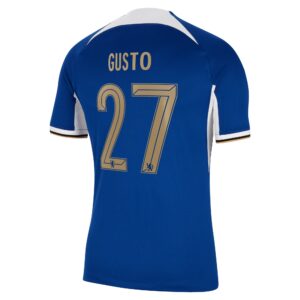 Chelsea Cup Home Stadium Sponsored Shirt 2023-24 With Gusto 27 Printing