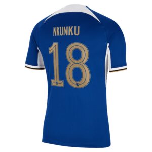 Chelsea Cup Home Stadium Sponsored Shirt 2023-24 With Nkunku 18 Printing