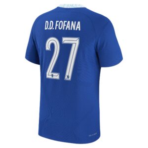 Chelsea Cup Home Vapor Match Shirt 2022-23 with D.D.Fofana 27 printing