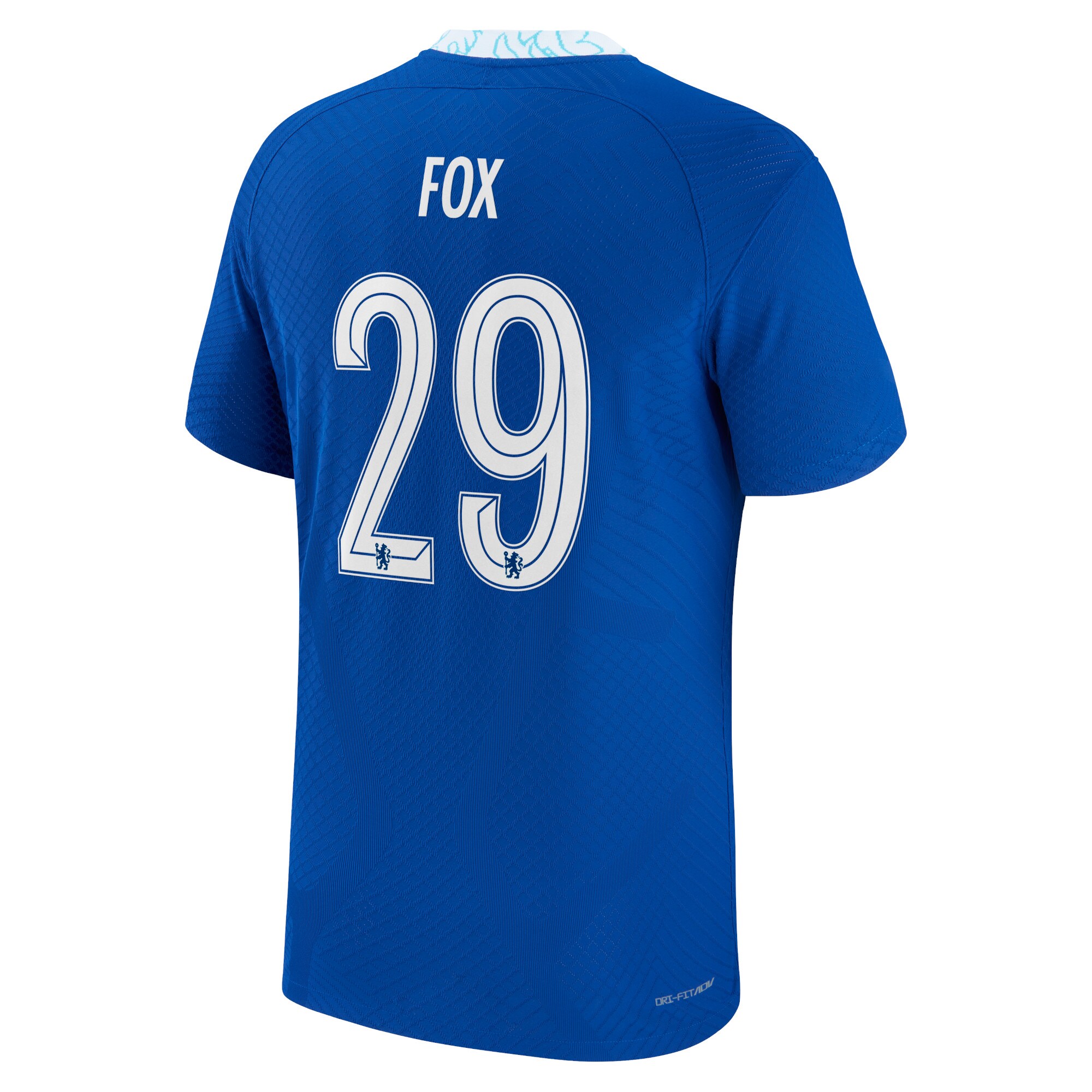 Chelsea Cup Home Vapor Match Shirt 2022-23 with Fox 29 printing