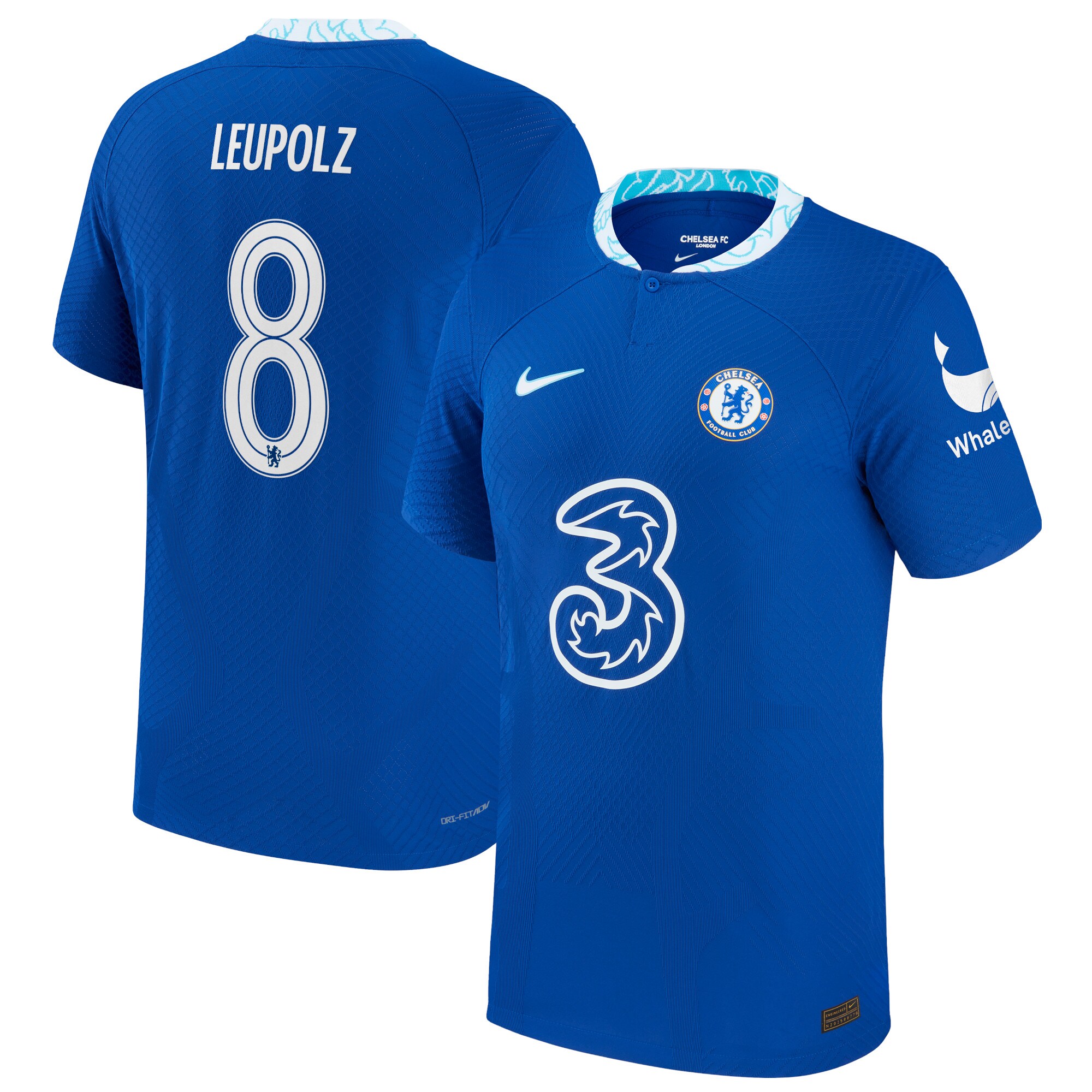 Chelsea Cup Home Vapor Match Shirt 2022-23 with Leupolz 8 printing
