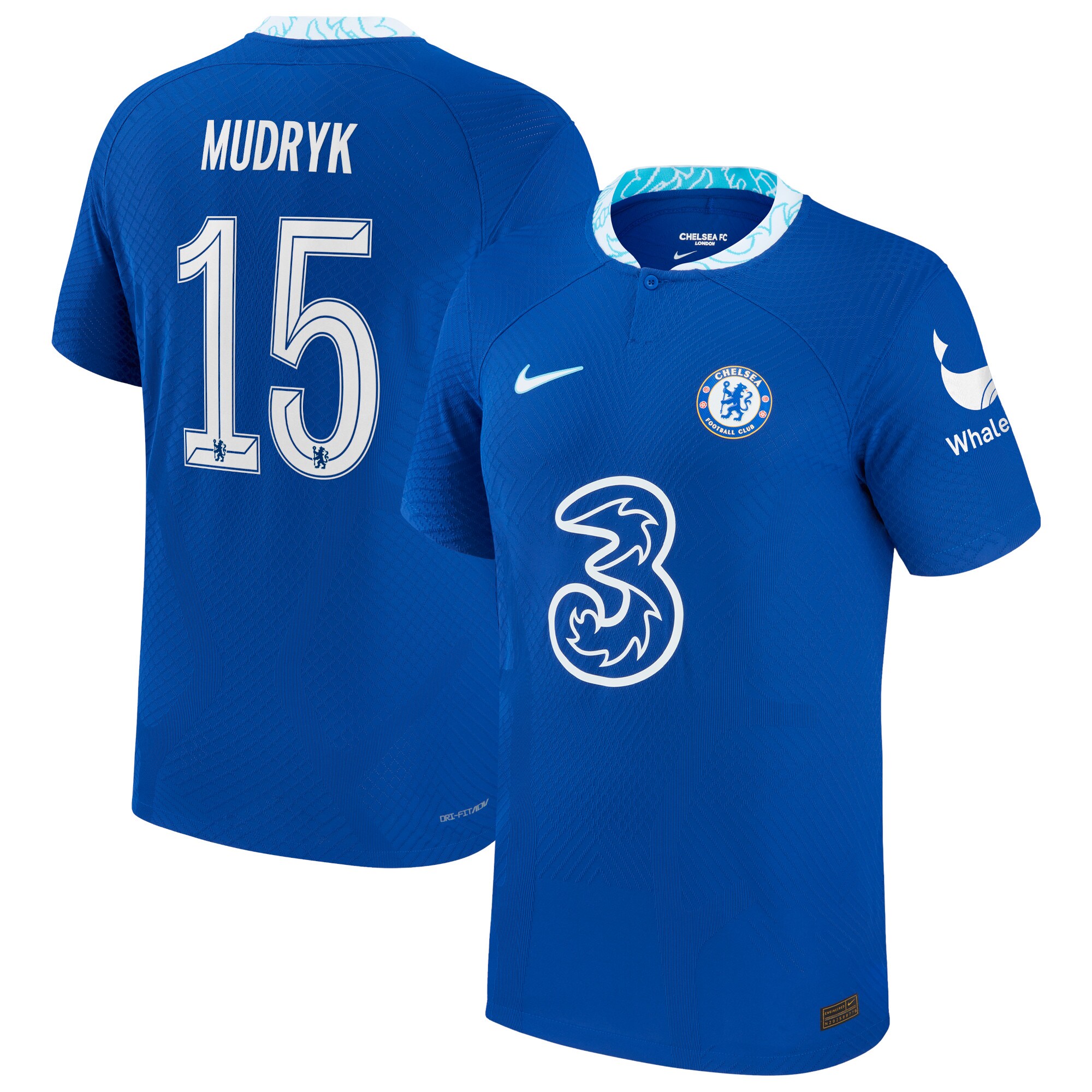 Chelsea Cup Home Vapor Match Shirt 2022-23 with Mudryk 15 printing