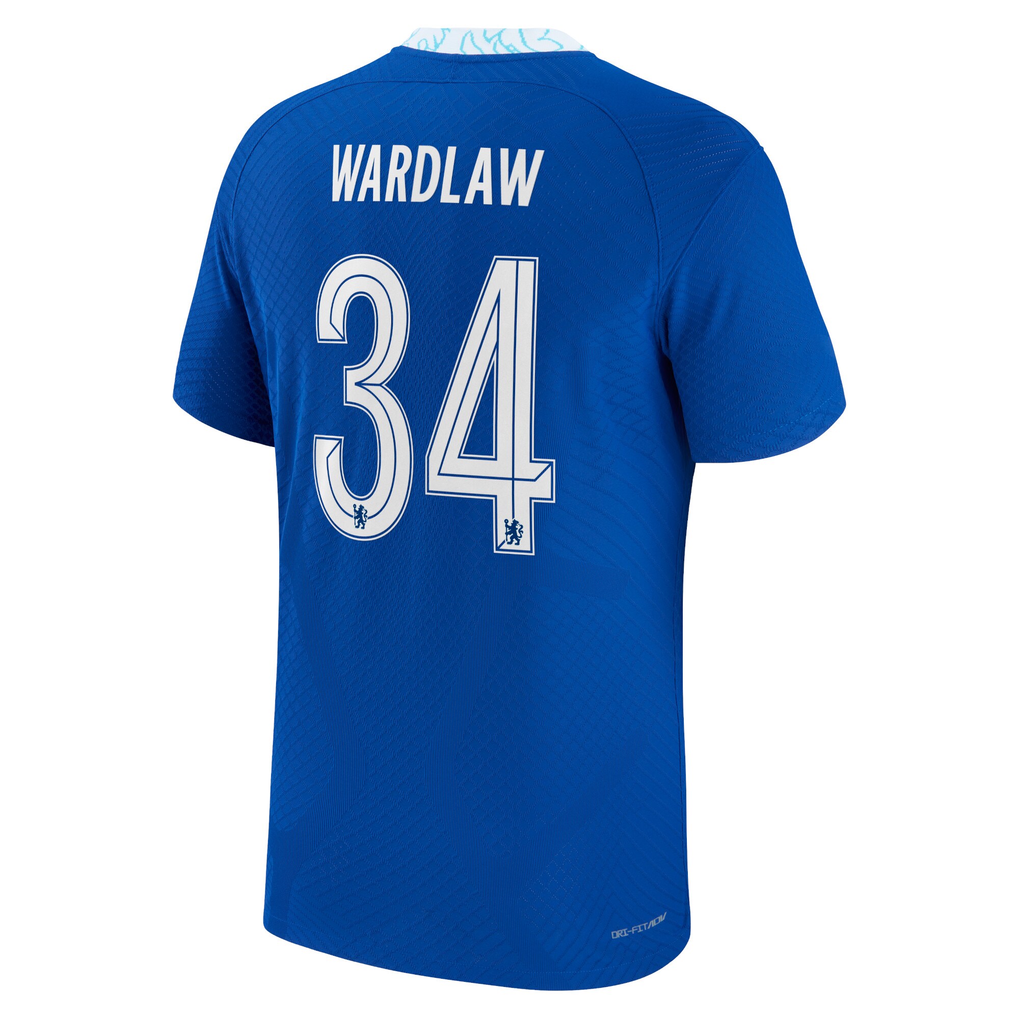 Chelsea Cup Home Vapor Match Shirt 2022-23 with Wardlaw 34 printing