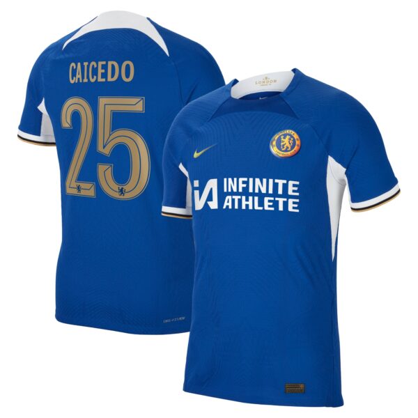 Chelsea Cup Home Vapor Match Sponsored Shirt 2023-24 With Caicedo 25 Printing