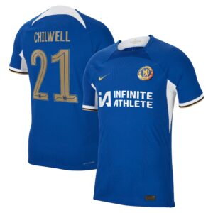 Chelsea Cup Home Vapor Match Sponsored Shirt 2023-24 With Chilwell 21 Printing