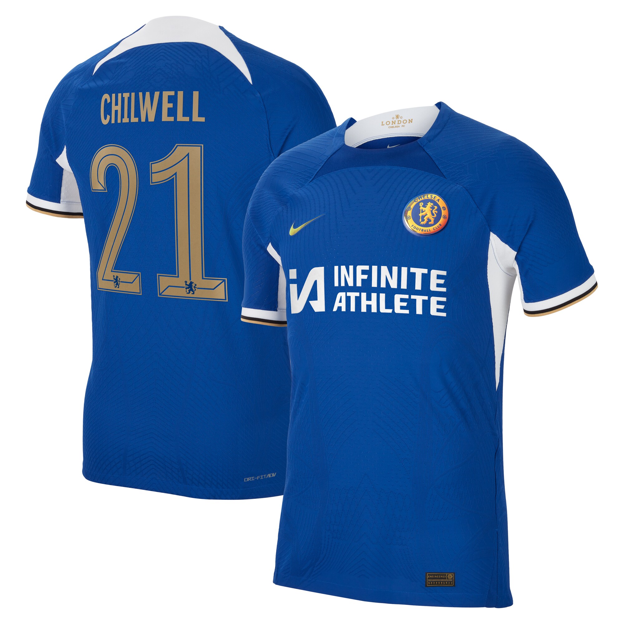 Chelsea Cup Home Vapor Match Sponsored Shirt 2023-24 With Chilwell 21 ...