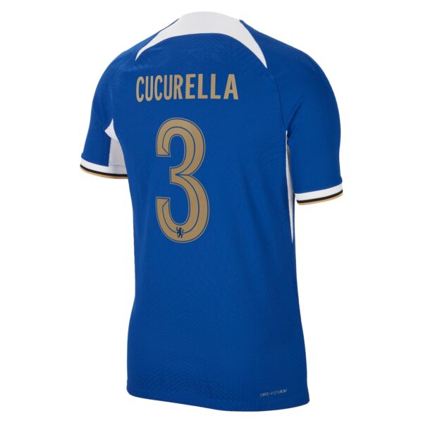 Chelsea Cup Home Vapor Match Sponsored Shirt 2023-24 With Cucurella 3 Printing