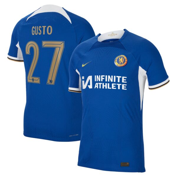 Chelsea Cup Home Vapor Match Sponsored Shirt 2023-24 With Gusto 27 Printing