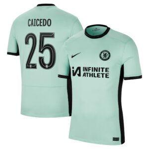 Chelsea Cup Third Stadium Sponsored Shirt 2023-24 With Caicedo 25 Printing