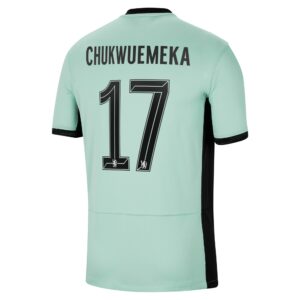 Chelsea Cup Third Stadium Sponsored Shirt 2023-24 With Chukwuemeka 17 Printing