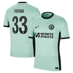 Chelsea Cup Third Stadium Sponsored Shirt 2023-24 With Fofana 33 Printing