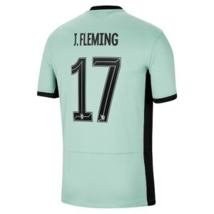 Chelsea Cup Third Stadium Sponsored Shirt 2023-24 With J.Fleming 17 Printing