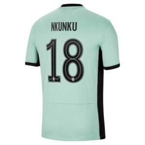 Chelsea Cup Third Stadium Sponsored Shirt 2023-24 With Nkunku 18 Printing