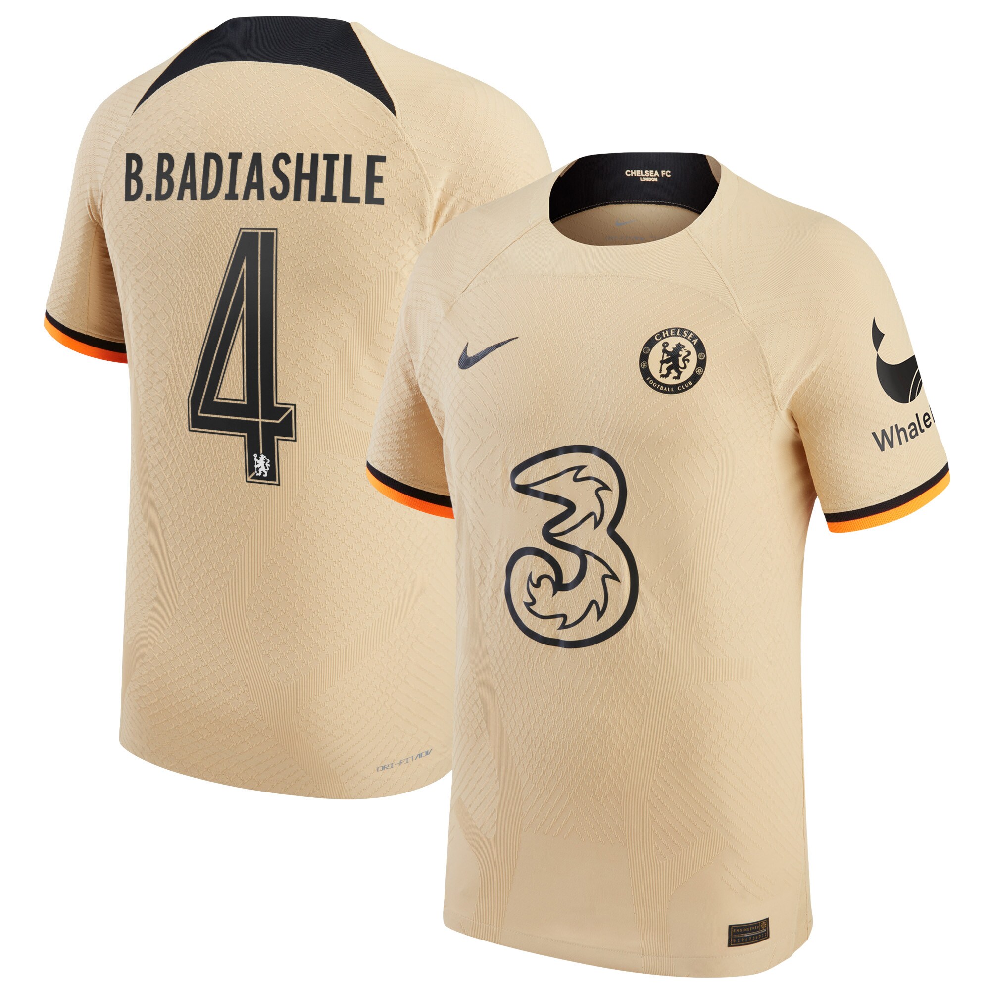 Chelsea Cup Third Vapor Match Shirt 2022-23 with B.Badiashile 4 printing