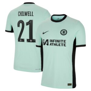 Chelsea Cup Third Vapor Match Sponsored Shirt 2023-24 With Chilwell 21 Printing