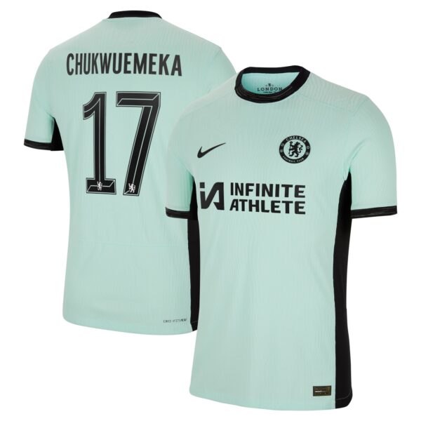 Chelsea Cup Third Vapor Match Sponsored Shirt 2023-24 With Chukwuemeka 17 Printing