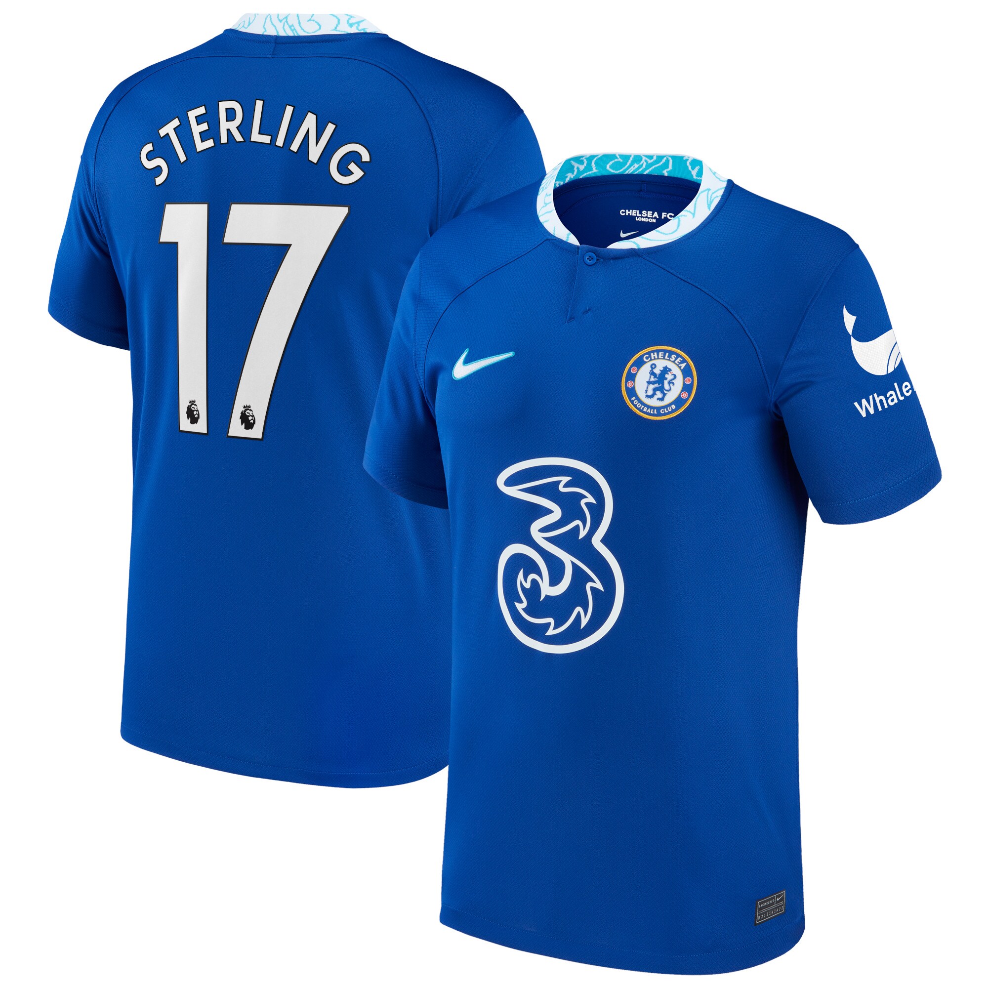 Chelsea Home Stadium Shirt 2022-23 with Sterling 17 printing