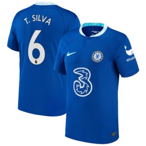 Chelsea Home Stadium Shirt 2022-2023 with T. Silva 6 printing