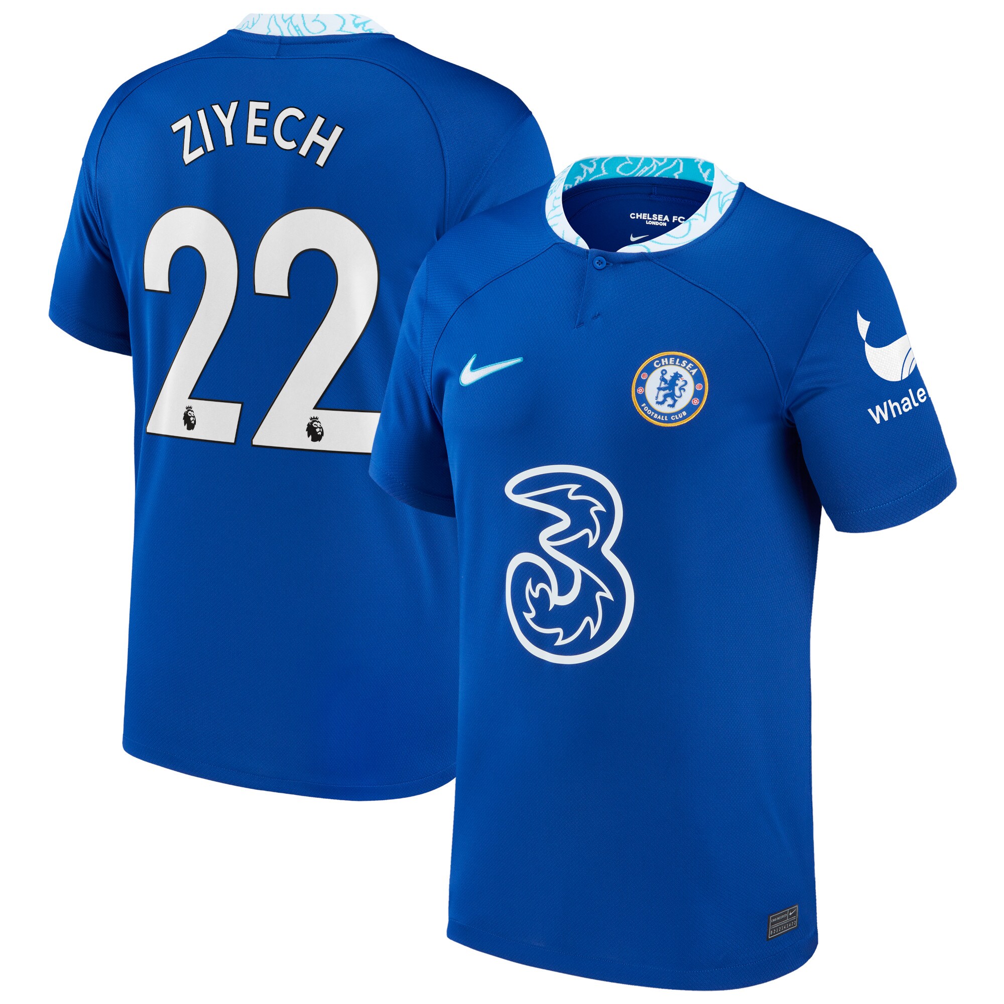 Chelsea Home Stadium Shirt 2022-23 with Ziyech 22 printing