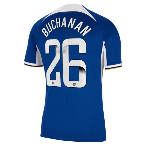 Chelsea Home Stadium Sponsored Shirt 2023-24 With Buchanan 26 Wsl Printing