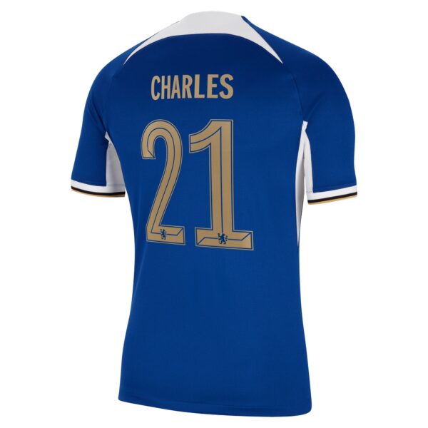 Chelsea Home Stadium Sponsored Shirt 2023-24 With Charles 21 Printing