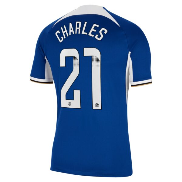 Chelsea Home Stadium Sponsored Shirt 2023-24 With Charles 21 Wsl Printing