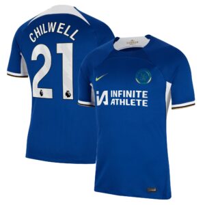 Chelsea Home Stadium Sponsored Shirt 2023-24 With Chilwell 21 Printing