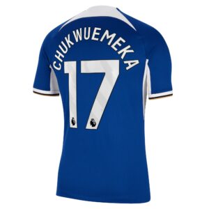Chelsea Home Stadium Sponsored Shirt 2023-24 With Chukwuemeka 17 Printing