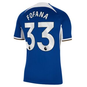 Chelsea Home Stadium Sponsored Shirt 2023-24 With Fofana 33 Printing