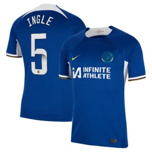 Chelsea Home Stadium Sponsored Shirt 2023-24 With Ingle 5 Wsl Printing