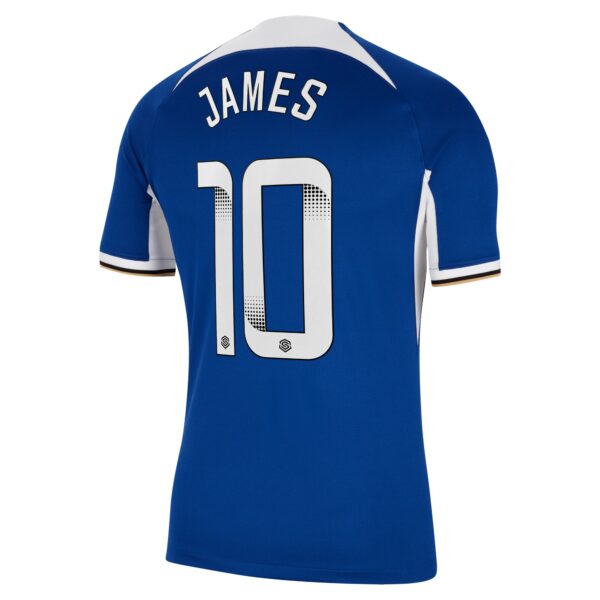 Chelsea Home Stadium Sponsored Shirt 2023-24 With James 10 Wsl Printing