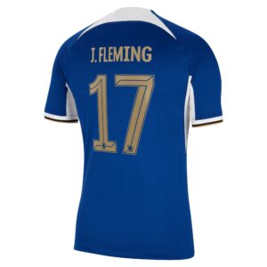 Chelsea Home Stadium Sponsored Shirt 2023-24 With J.Fleming 17 Printing