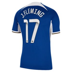 Chelsea Home Stadium Sponsored Shirt 2023-24 With J.Fleming 17 Wsl Printing