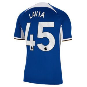 Chelsea Home Stadium Sponsored Shirt 2023-24 With Lavia 45 Printing
