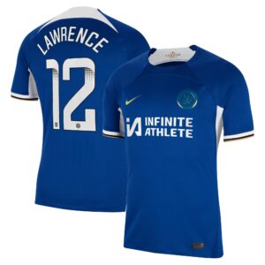 Chelsea Home Stadium Sponsored Shirt 2023-24 With Lawrence 12 Wsl Printing